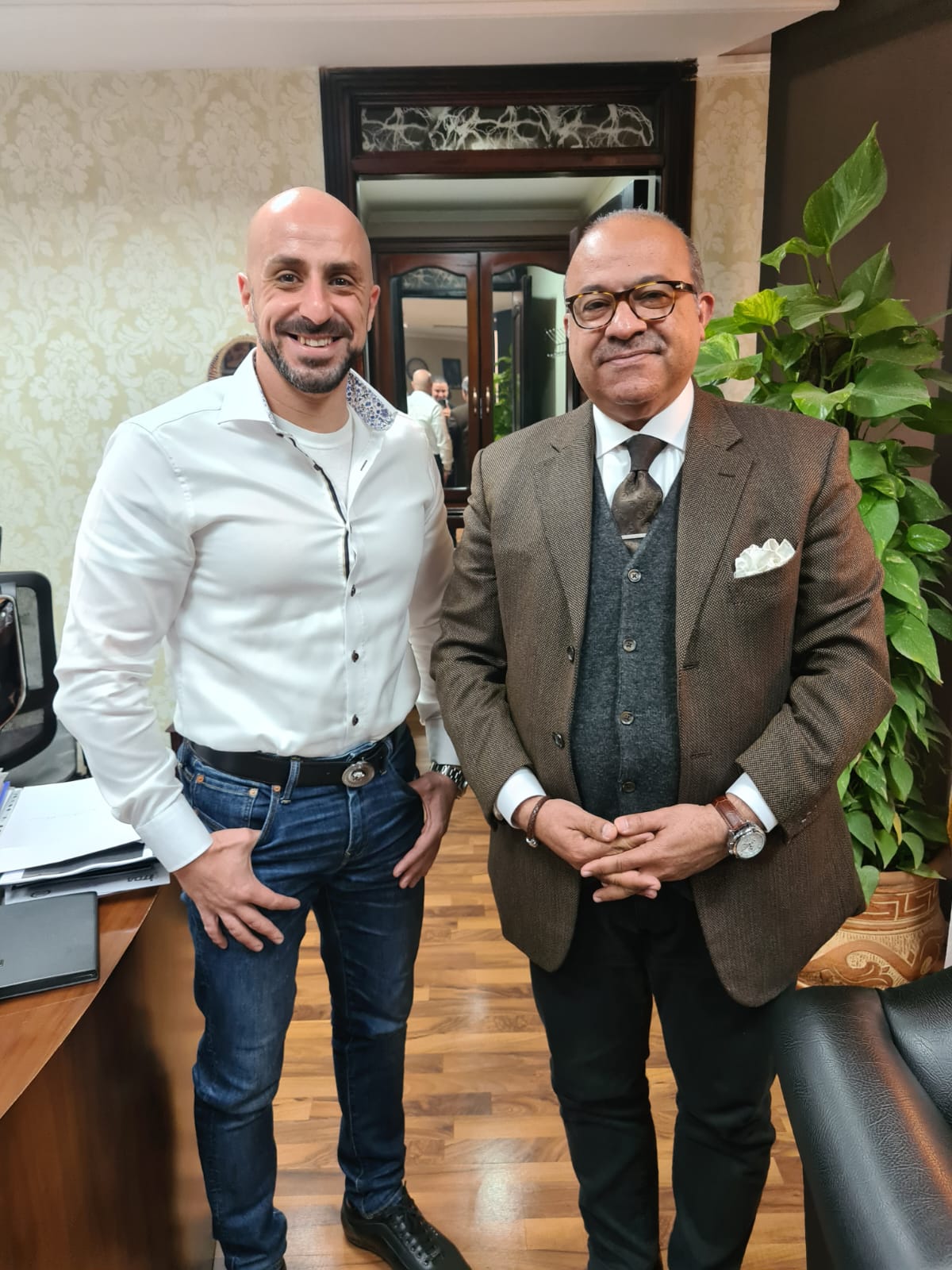 أحمد وهيب والدكتور إبراهيم عشماوي رئيس جهاز تنمية التجارة الداخلية - Ahmed Waheeb with Dr. Ibrahim Ashmawy